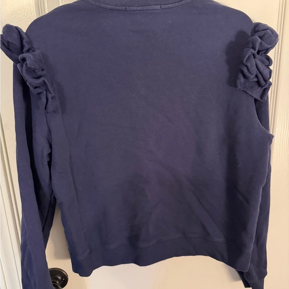 MSGM Deep Blue Ruffle Top - Picture 2 of 2
